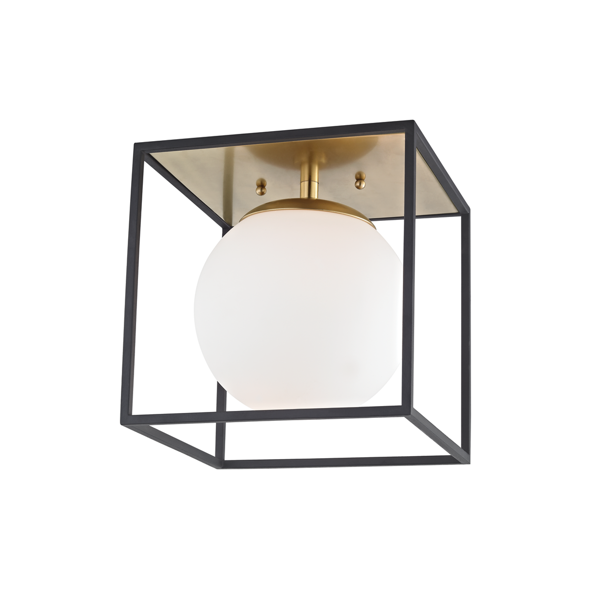 Mitzi Aira Aged Brass/black 9.5W x 9.5H Flush Mount