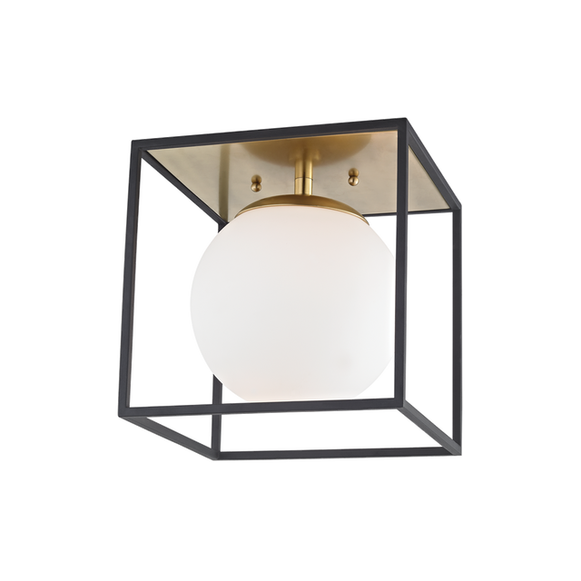 Mitzi Aira Aged Brass/black 9.5W x 9.5H Flush Mount