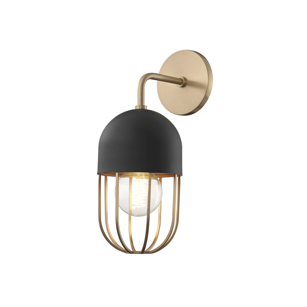 Mitzi Haley Aged Brass/black 5.5W x 13.5H Wall Sconce