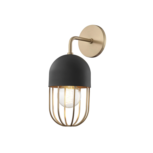 Mitzi Haley Aged Brass/black 5.5W x 13.5H Wall Sconce