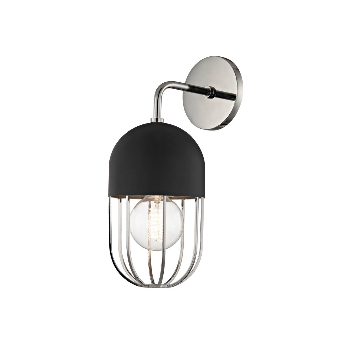 Mitzi Haley Polished Nickel/black 5.5W x 13.5H Wall Sconce