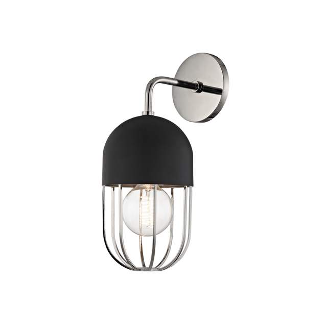Mitzi Haley Polished Nickel/black 5.5W x 13.5H Wall Sconce