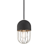 Mitzi Haley Polished Nickel/black 5.5W x 9.75H Pendant