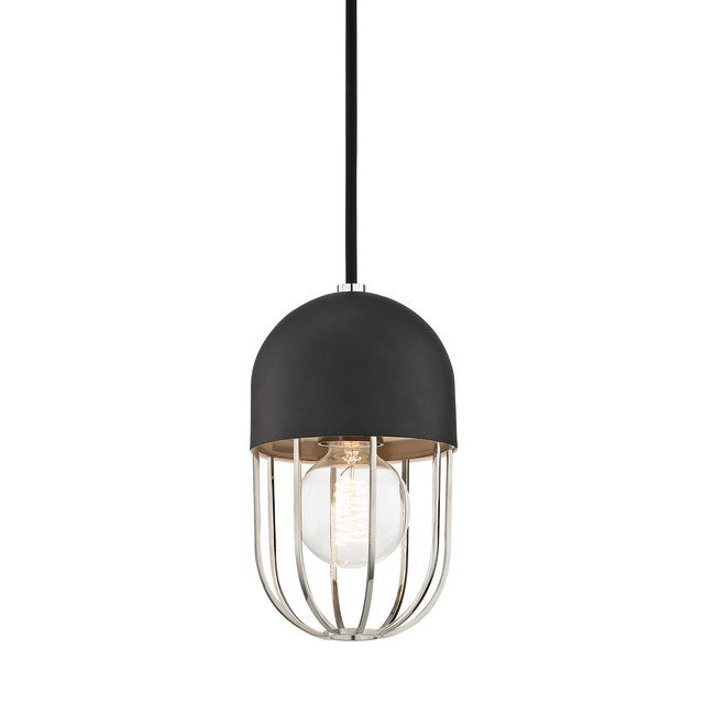 Mitzi Haley Polished Nickel/black 5.5W x 9.75H Pendant