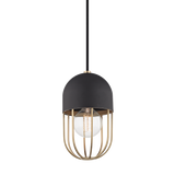 Mitzi Haley Aged Brass/black 5.5W x 9.75H Pendant