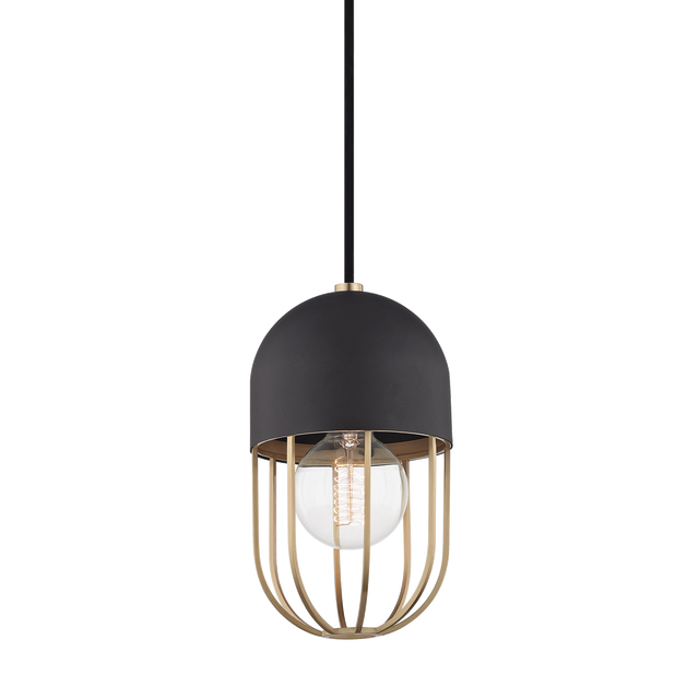 Mitzi Haley Aged Brass/black 5.5W x 9.75H Pendant