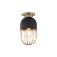 Mitzi Haley Aged Brass/black 5.5W x 10.5H Semi-Flush Mount