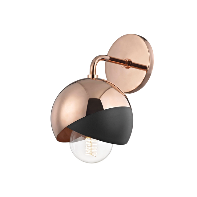 Mitzi Emma Polished Copper/black 6W x 11.5H Wall Sconce