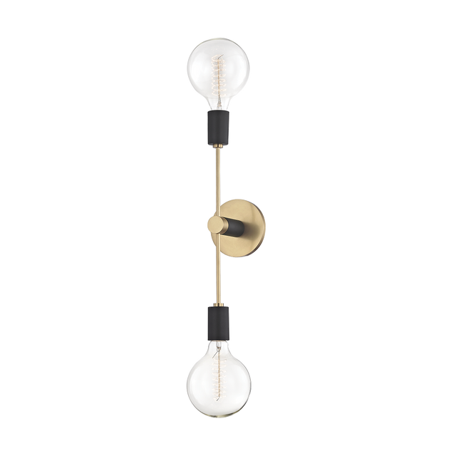 Mitzi Astrid Aged Brass/black 4.75W x 18H Wall Sconce