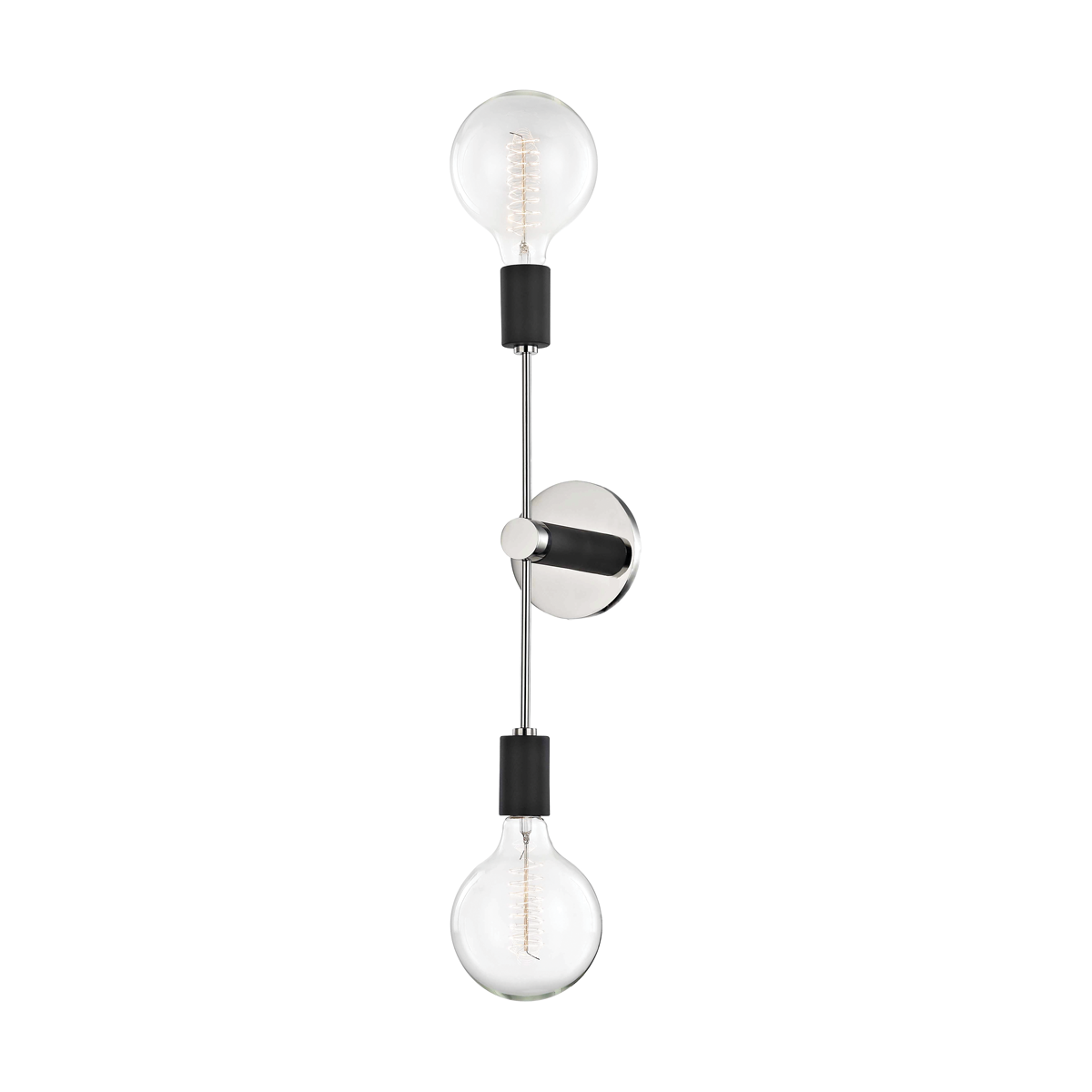 Mitzi Astrid Polished Nickel/black 4.75W x 18H Wall Sconce