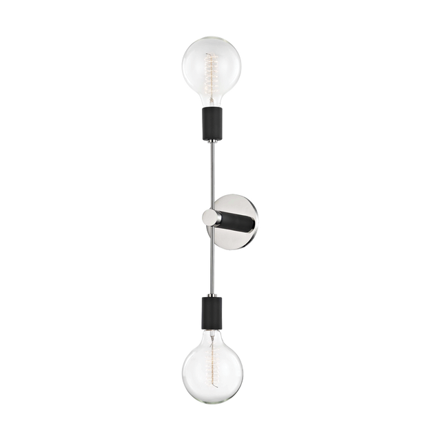 Mitzi Astrid Polished Nickel/black 4.75W x 18H Wall Sconce