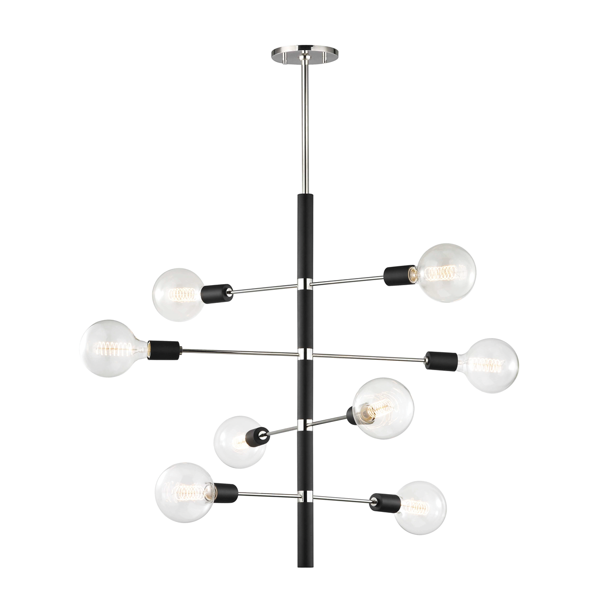 Mitzi Astrid Polished Nickel/black 28W x 32.25H Chandelier