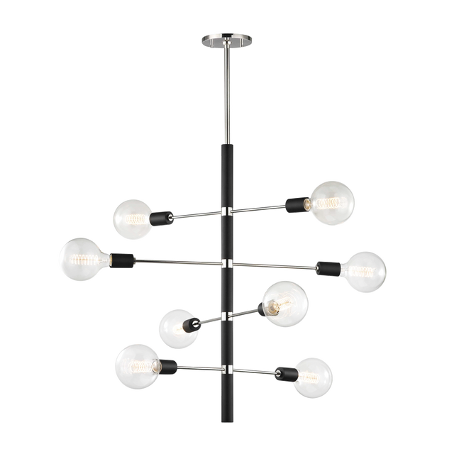 Mitzi Astrid Polished Nickel/black 28W x 32.25H Chandelier
