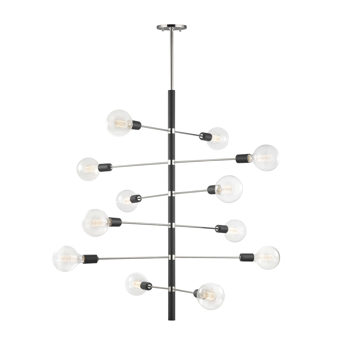 Mitzi Astrid Polished Nickel/black 36W x 44.5H Chandelier
