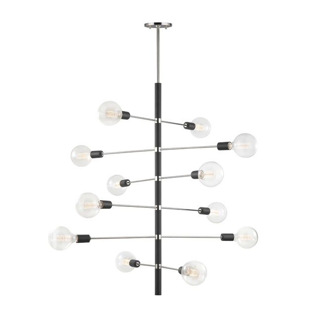 Mitzi Astrid Polished Nickel/black 36W x 44.5H Chandelier