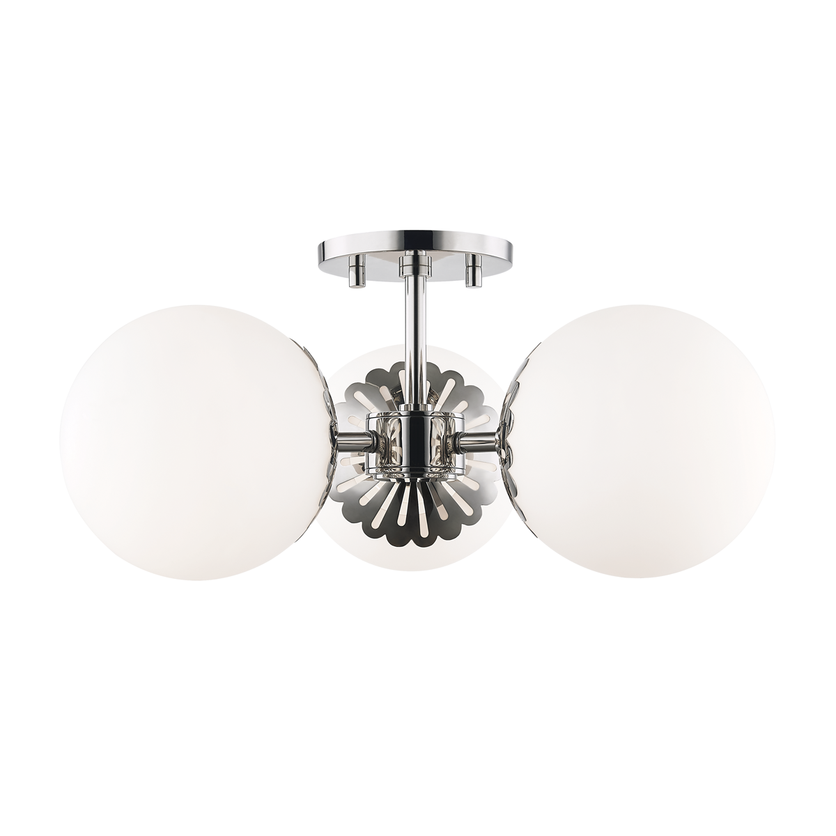 Mitzi Paige Polished Nickel 16.25W x 7.75H Semi-Flush Mount