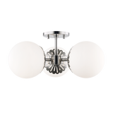 Mitzi Paige Polished Nickel 16.25W x 7.75H Semi-Flush Mount