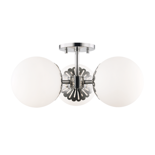 Mitzi Paige Polished Nickel 16.25W x 7.75H Semi-Flush Mount