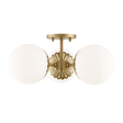 Mitzi Paige Aged Brass 16.25W x 7.75H Semi-Flush Mount