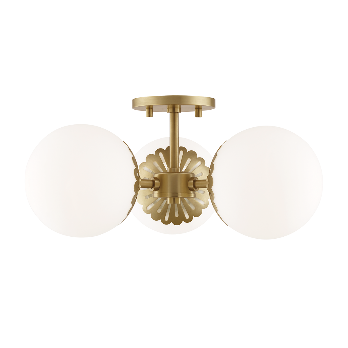 Mitzi Paige Aged Brass 16.25W x 7.75H Semi-Flush Mount