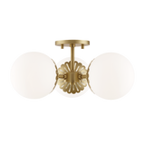 Mitzi Paige Aged Brass 16.25W x 7.75H Semi-Flush Mount