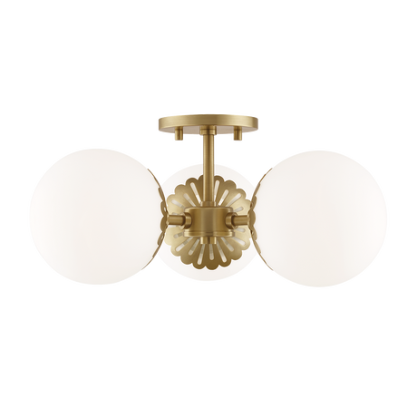 Mitzi Paige Aged Brass 16.25W x 7.75H Semi-Flush Mount