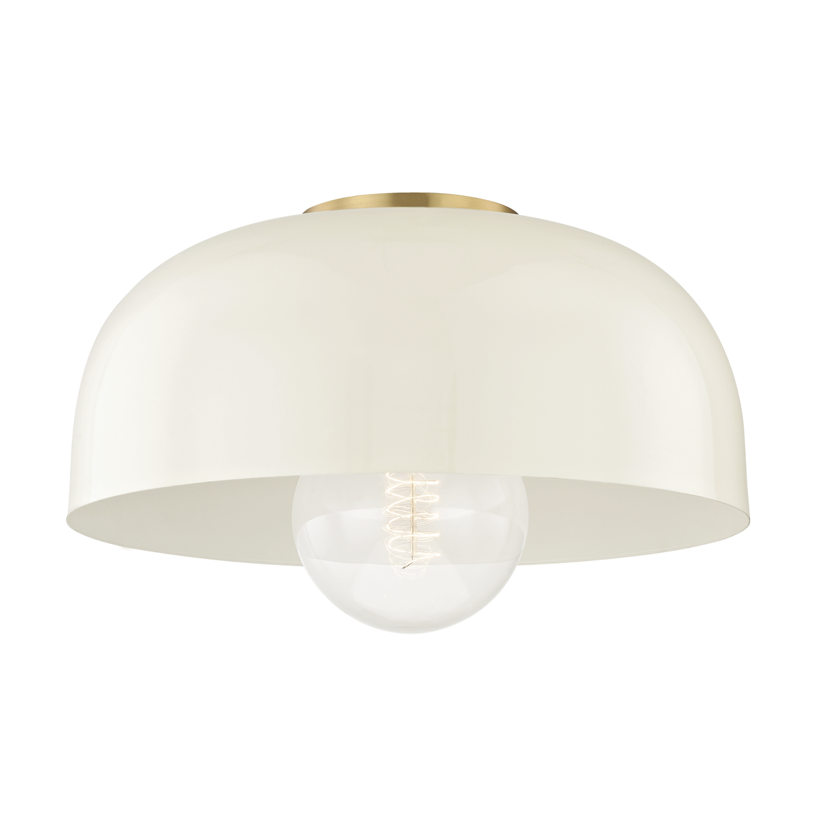 Mitzi Avery Aged Brass/cream 14W x 8.5H Flush Mount