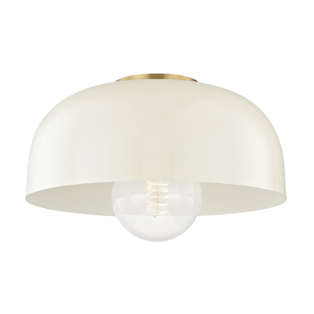 Mitzi Avery Aged Brass/cream 14W x 8.5H Flush Mount