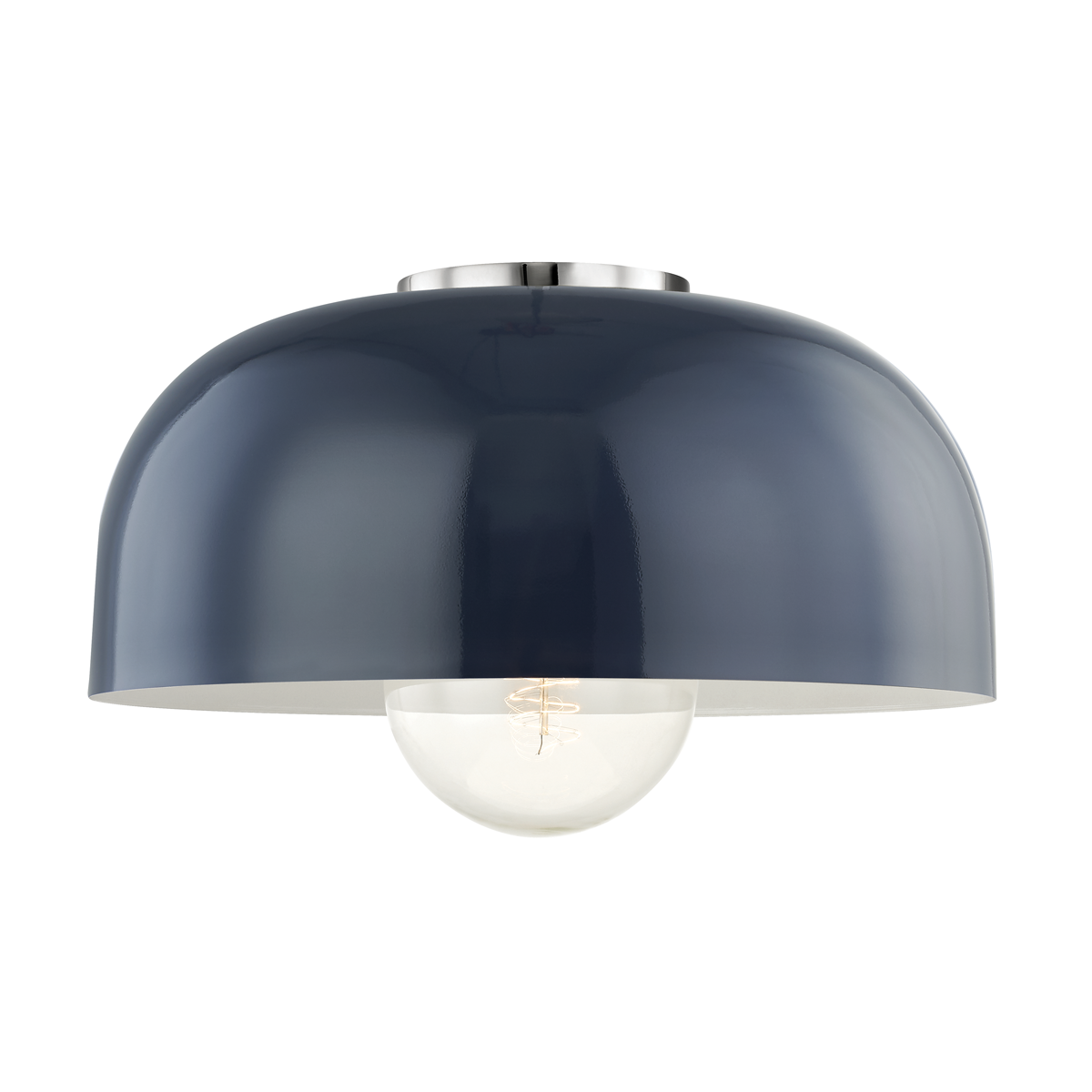 Mitzi Avery Polished Nickel/navy 14W x 8.5H Flush Mount