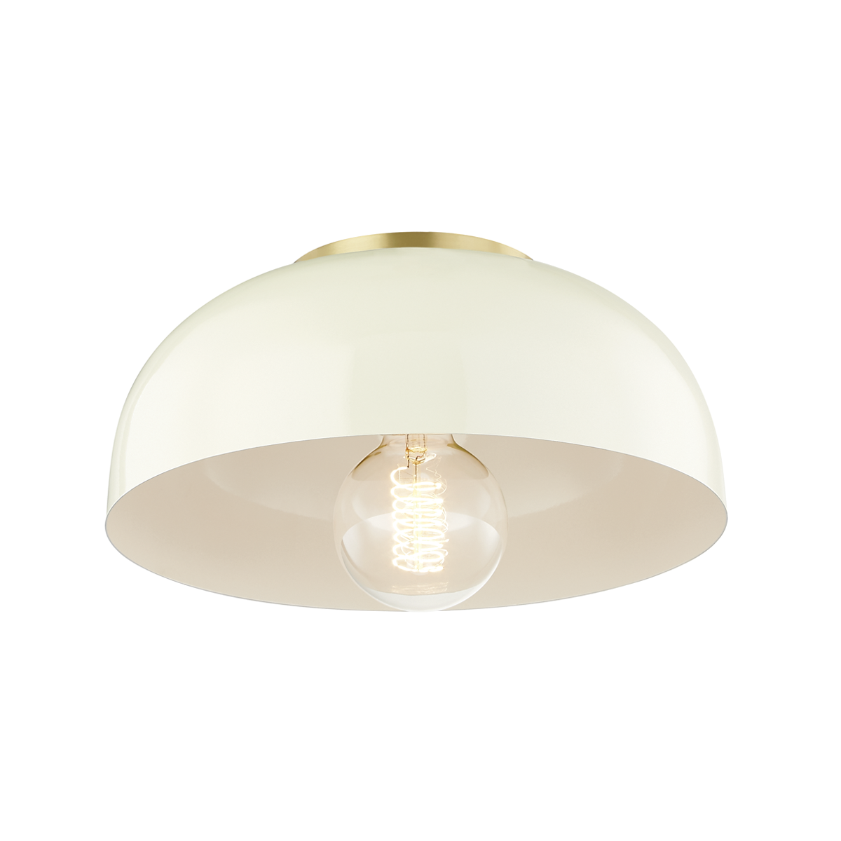 Mitzi Avery Aged Brass/cream 11W x 7H Flush Mount