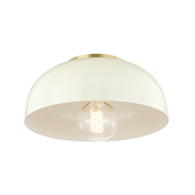 Mitzi Avery Aged Brass/cream 11W x 7H Flush Mount