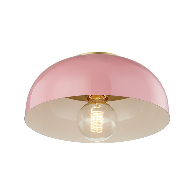 Mitzi Avery Aged Brass/pink 11W x 7H Flush Mount