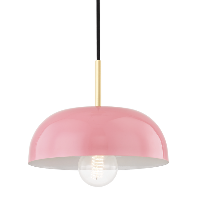 Mitzi Avery Aged Brass/pink 11W x 6H Pendant