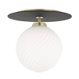 Mitzi Ellis Aged Brass/black 10.25W x 9.5H Semi-Flush Mount