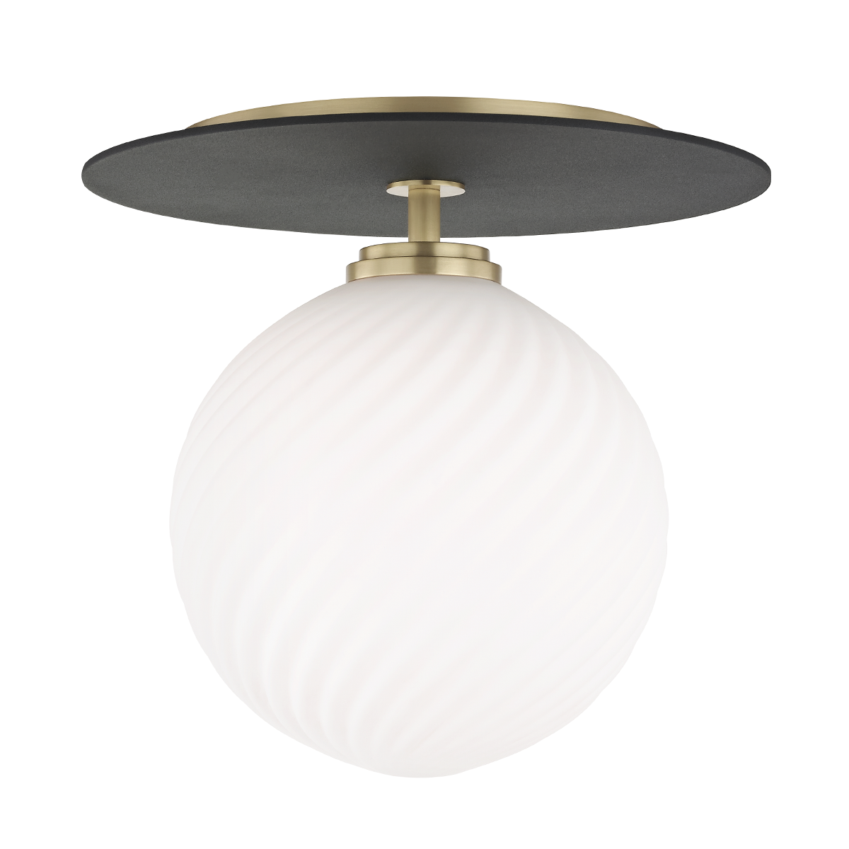 Mitzi Ellis Aged Brass/black 10.25W x 9.5H Semi-Flush Mount