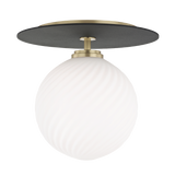 Mitzi Ellis Aged Brass/black 10.25W x 9.5H Semi-Flush Mount