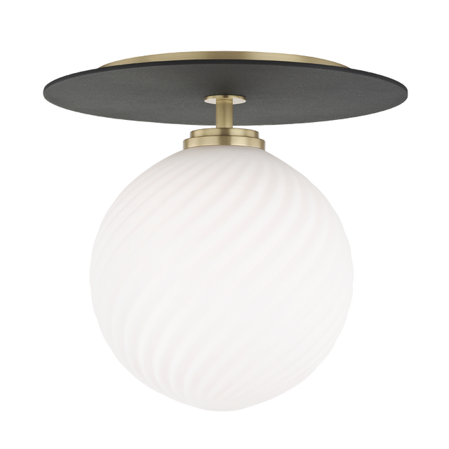 Mitzi Ellis Aged Brass/black 10.25W x 9.5H Semi-Flush Mount