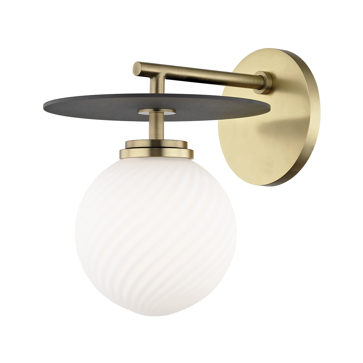 Mitzi Ellis Aged Brass/black 7W x 8.75H Wall Sconce