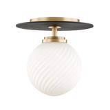 Mitzi Ellis Aged Brass/black 7W x 7.25H Semi-Flush Mount