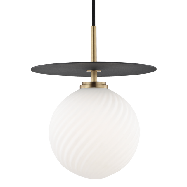 Mitzi Ellis Aged Brass/black 10.25W x 12.5H Pendant