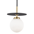 Mitzi Ellis Aged Brass/black 7W x 9.5H Pendant