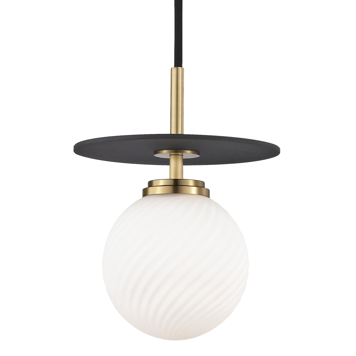 Mitzi Ellis Aged Brass/black 7W x 9.5H Pendant