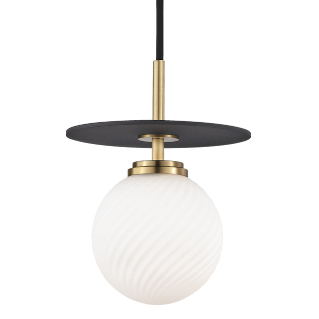 Mitzi Ellis Aged Brass/black 7W x 9.5H Pendant
