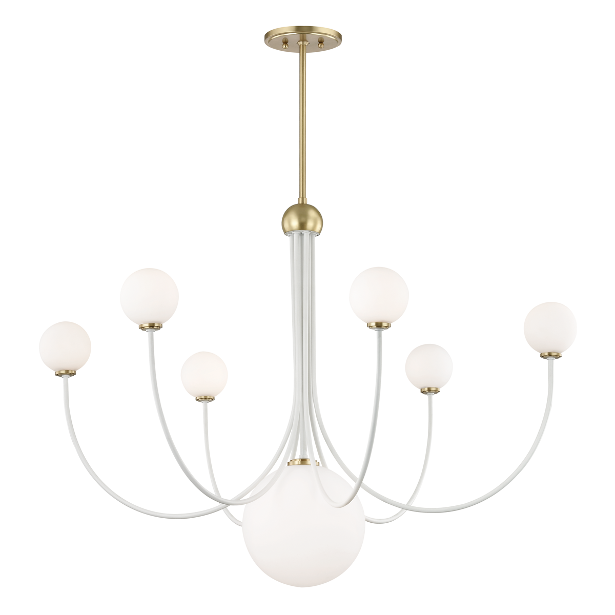Mitzi Coco Aged Brass/soft Off White 39.5W x 29H Chandelier