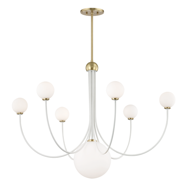 Mitzi Coco Aged Brass/soft Off White 39.5W x 29H Chandelier