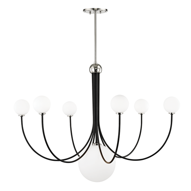 Mitzi Coco Polished Nickel/black 39.5W x 29H Chandelier