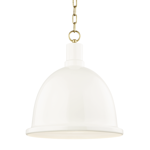Mitzi Blair Aged Brass/cream 16W x 18.25H Pendant
