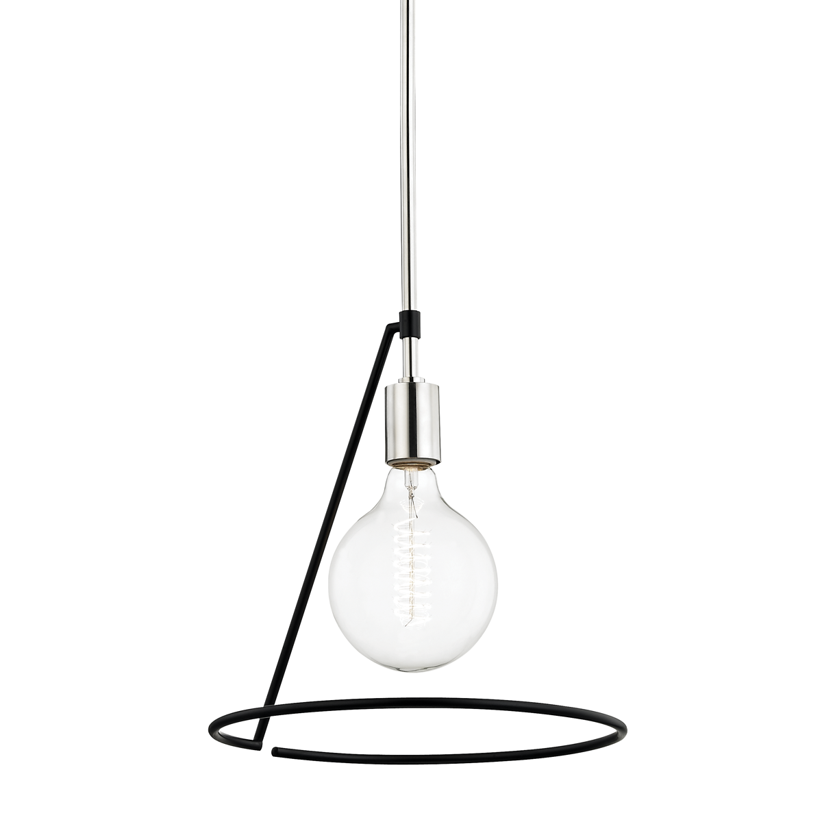 Mitzi Dana Polished Nickel/black 11.75W x 12H Pendant
