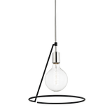 Mitzi Dana Polished Nickel/black 11.75W x 12H Pendant