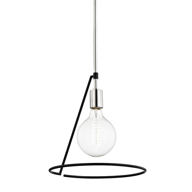 Mitzi Dana Polished Nickel/black 11.75W x 12H Pendant